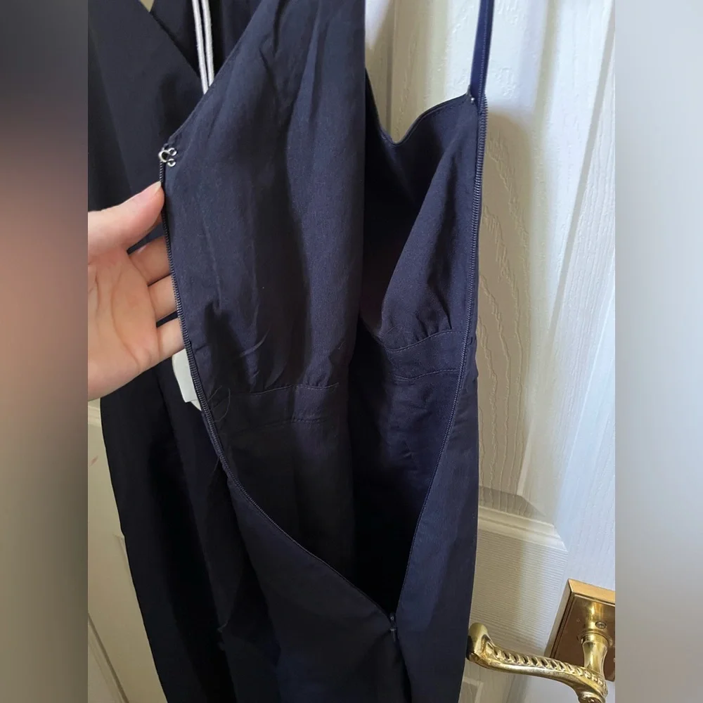 Runway Navy Blue Asymetrical Wrap Dress Size Large - Picture 8 of 9